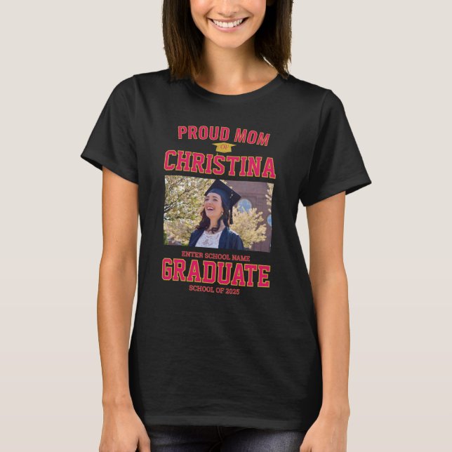 Camiseta Orgulhosa mãe de estudante da classe de 2025 (Frente)