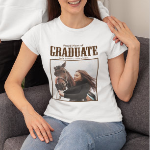 Camiseta Orgulhosa Mãe de Foto de Graduado Country Graduaçã