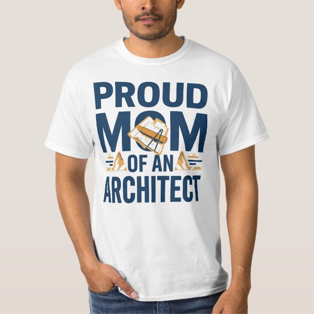 Camiseta Orgulhosa mãe de um arquiteto (Frente)