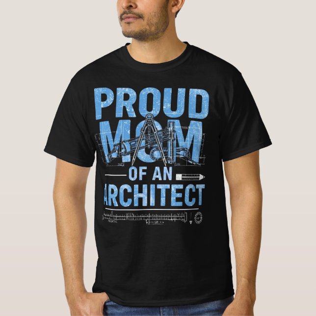 Camiseta Orgulhosa mãe de um arquiteto (Frente)