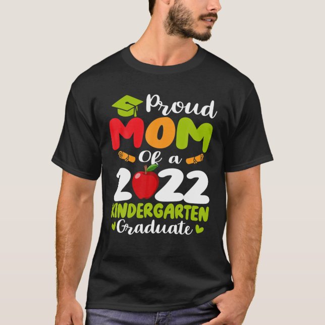Camiseta Orgulhosa Mãe De Um Formando De Jardim De Infância (Frente)