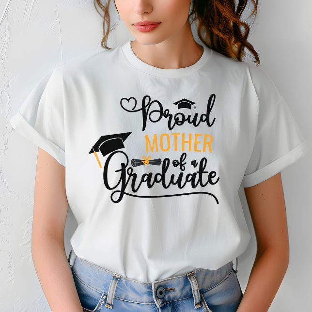 Camiseta Orgulhosa Mãe de um Formando Personalizado Pai (Criador carregado)