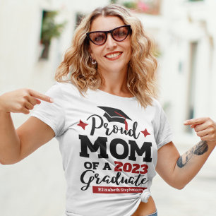 Camiseta Orgulhosa Mãe de um formando vermelho-boné 2022