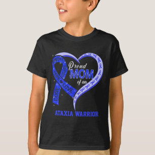 Camiseta Orgulhosa Mãe De Um Guerreiro Contra Ataxia Fita A