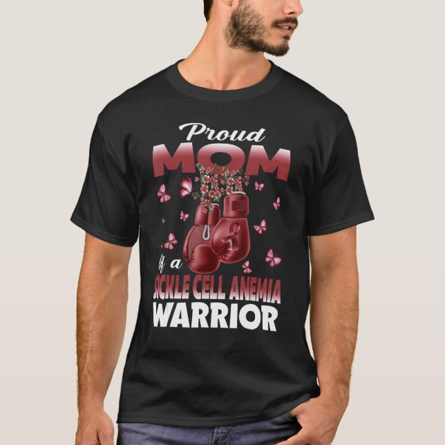 Camiseta Orgulhosa Mãe De Um Guerreiro De Anemia De Células (Frente)