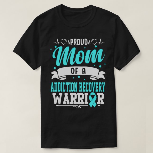 Camiseta Orgulhosa Mãe De Um Guerreiro De Recuperação De Ví (Frente do Design)