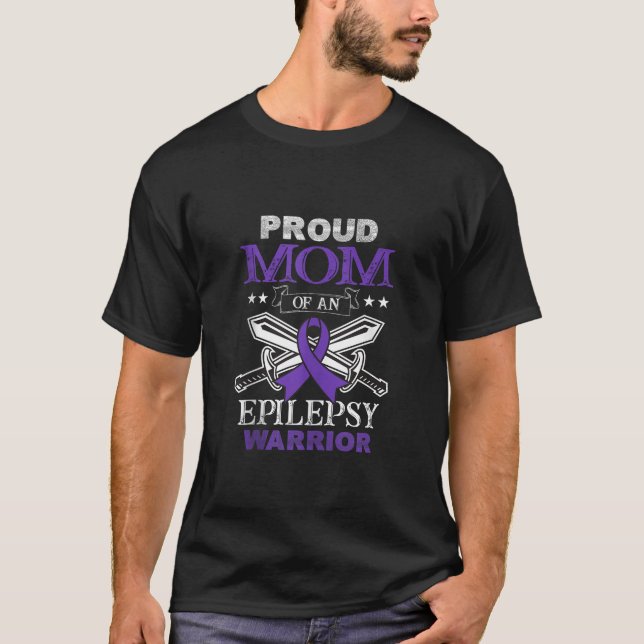 Camiseta Orgulhosa Mãe De Uma Família De Guerreiros Epileps (Frente)
