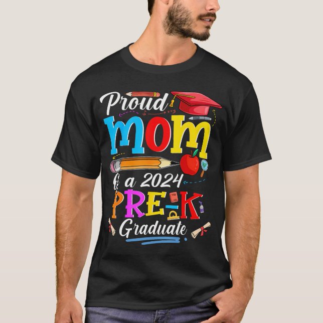 Camiseta Orgulhosa Mãe De Uma Família Engraçada De Formando (Frente)