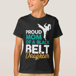Camiseta Orgulhosa Mãe De Uma Filha Negra Do Cinturão 14