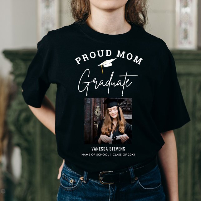 Camiseta Orgulhosa Mãe de uma Foto Personalizada do Formand (Criador carregado)