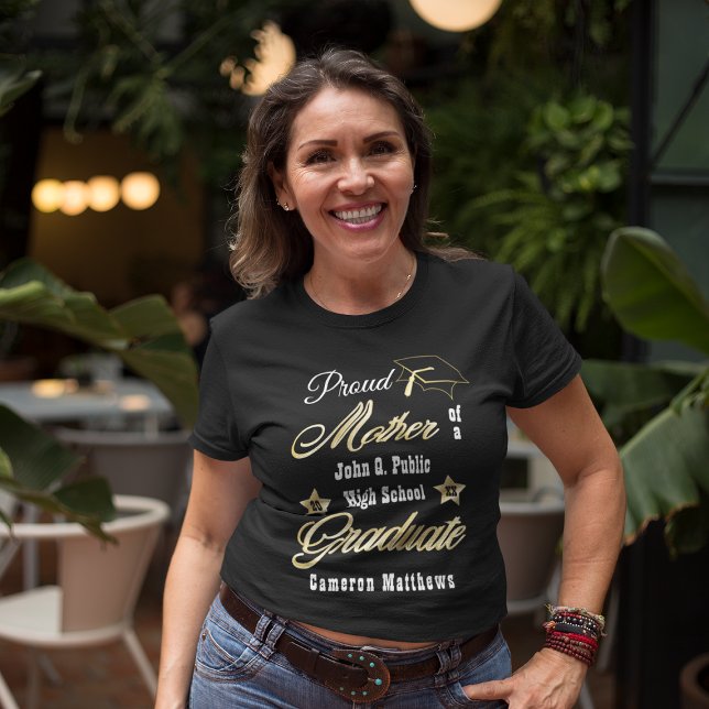 Camiseta Orgulhosa Mãe do Formando | Graduação escolar (Criador carregado)