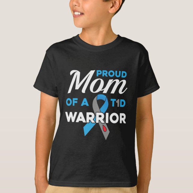 Camiseta Orgulhosa Mãe Do Guerreiro Da Diabetes, Sensibiliz (Frente)