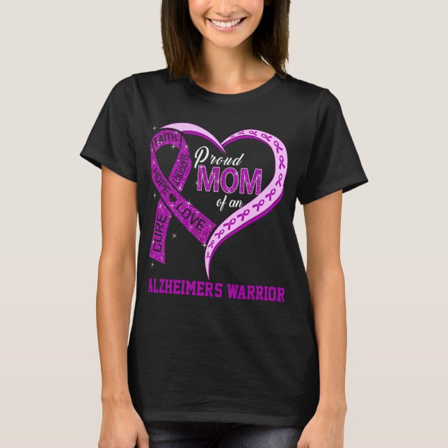 Camiseta Orgulhosa Mãe do Guerreiro de Alzheimer (Frente)