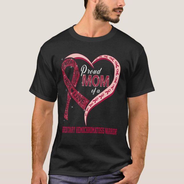 Camiseta Orgulhosa Mãe Do Guerreiro Hemocromatológico Hered (Frente)