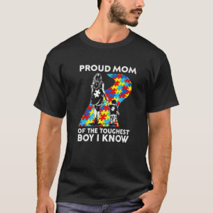 Camiseta Orgulhosa Mãe Do Menino Mais Duro Que Conheço Auti