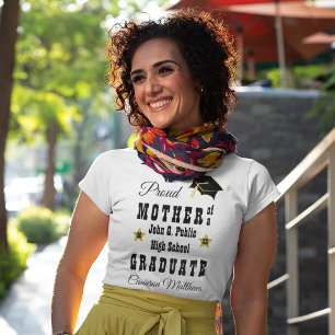 Camiseta Orgulhosa Mãe do Nome do Formando   Graduação e