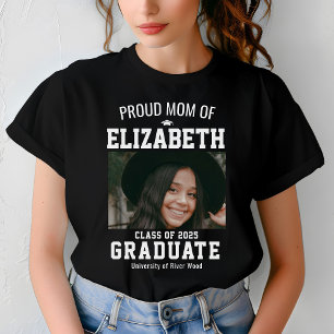 Camiseta Orgulhosa Mãe Foto Graduado Pais Personalizado
