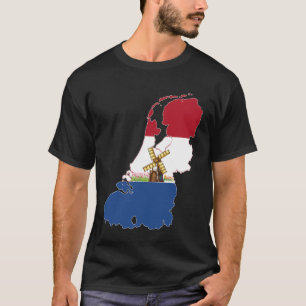 Camiseta Orgulhosa Mãe Holandesa Pai Bandeira dos Países Ba