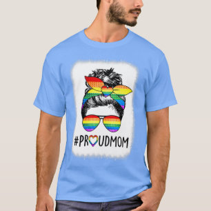 Camiseta Orgulhosa Mãe Mensagem Arco Arco-Íris LGBT Mãe Gay