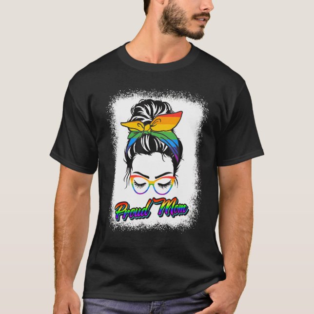 Camiseta Orgulhosa Mãe Mensagem Bun Rainbow Lgbt Mãe Lgbt G (Frente)
