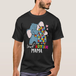 Camiseta Orgulhosa Mama Autismo Aconselhamento Familiar Cor