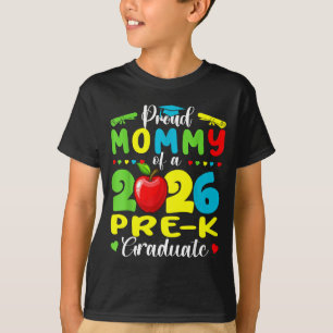 Camiseta Orgulhosa mamãe de graduada pré-escolar de 2026 no