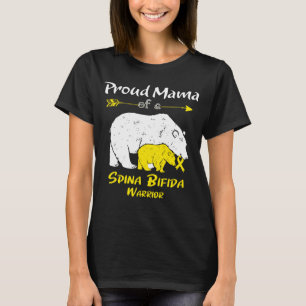 Camiseta Orgulhosa Mamãe Ursoa Conscientização da Espinha B