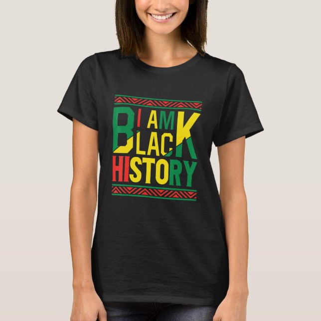 Camiseta Orgulhosa Melanina Negra-Americana Eu sou Black Hi (Frente)