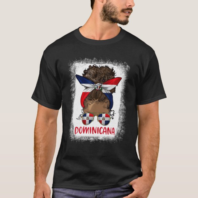 Camiseta Orgulhosa Menina Dominicana Mensagem Bun Dominica  (Frente)