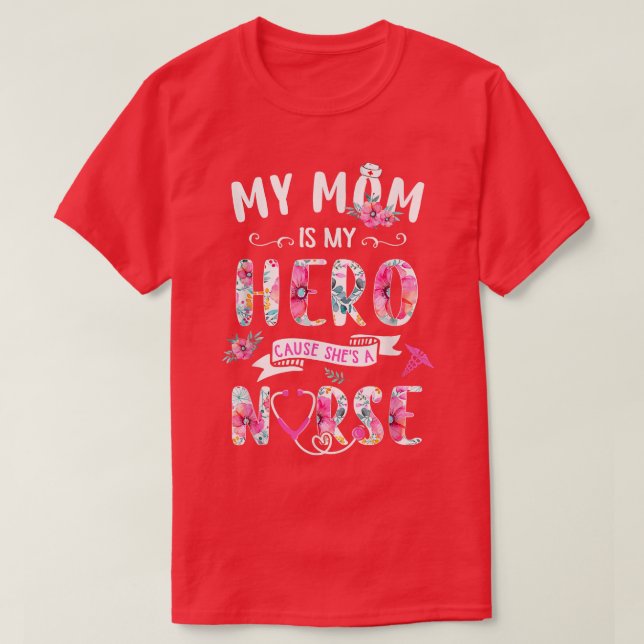 Camiseta Orgulhosa Minha Mamãe É Dia de as mães De Enfermei (Frente do Design)