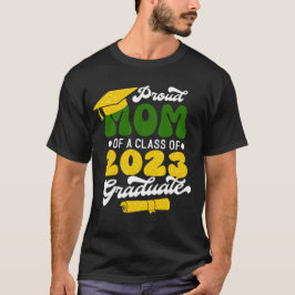 Camiseta Orgulhosa MOM de uma classe de brilho Dourado do F