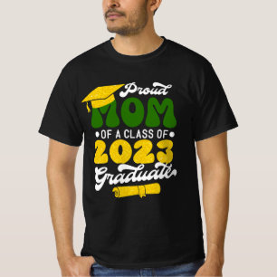 Camiseta Orgulhosa MOM de uma classe de brilho Dourado do F