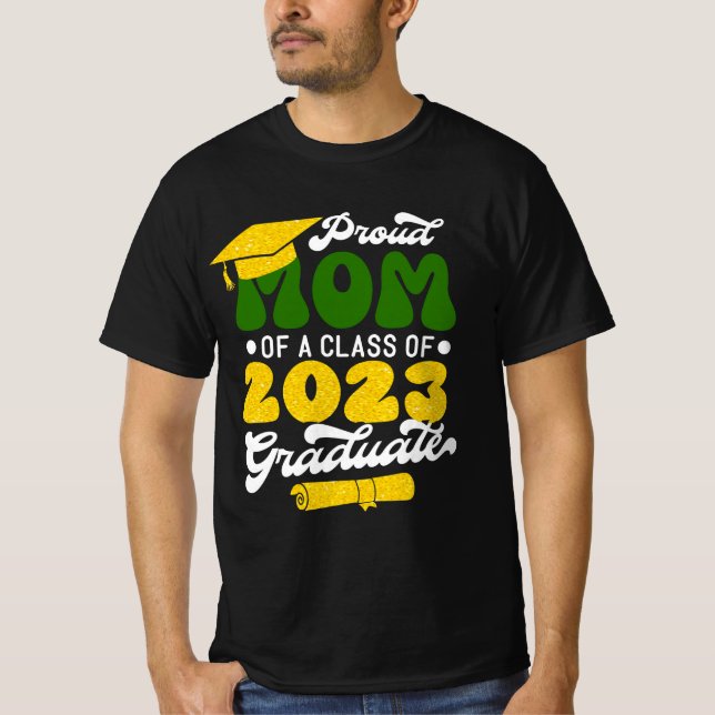 Camiseta Orgulhosa MOM de uma classe de brilho Dourado do F (Frente)