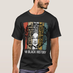 Camiseta Orgulhosa Mulher Americana Africana Afro I Am Blac