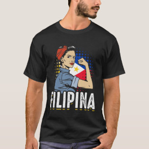 Camiseta Orgulhosa Mulher Filipina: Bandeira Filipinas