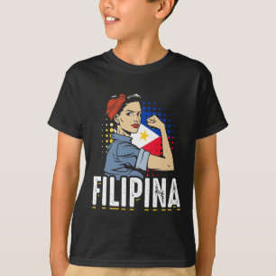Camiseta Orgulhosa Mulher Filipina: Bandeira Filipinas