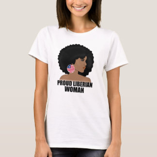 Camiseta Orgulhosa Mulher Liberiana, Orgulho de Bandeira da