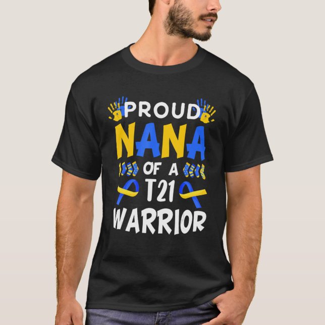 Camiseta Orgulhosa Nana Da Sensibilização Para A Síndrome D (Frente)
