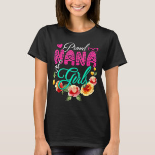 Camiseta Orgulhosa Nana de Meninas Flores Bonitas Corações