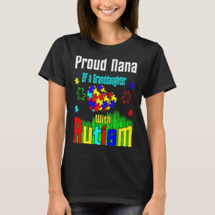 Camiseta Orgulhosa Nana De Uma Neta Com Autismo