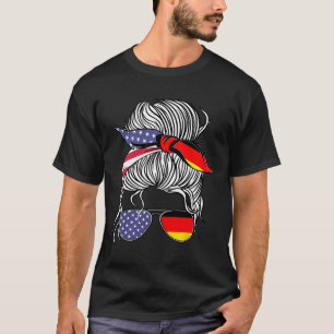 Camiseta Orgulhosa Patriota Germano-Americana Mulher Menina