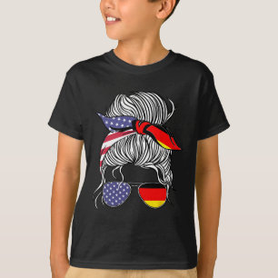 Camiseta Orgulhosa Patriota Germano-Americana Mulher Menina