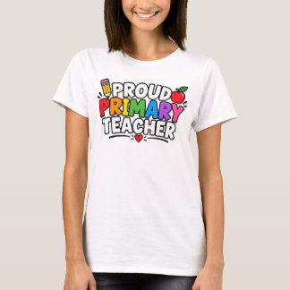 Camiseta Orgulhosa Professora do Ensino Fundamental visão 1