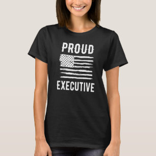 Camiseta Orgulhosa Profissão Executiva Americana de Bandeir