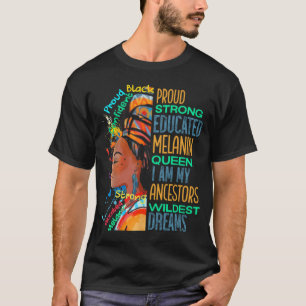 Camiseta Orgulhosa Rainha-Africana, educada, Black Hi