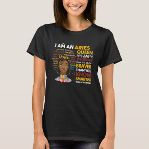 Camiseta Orgulhosa Rainha Afro Aries Abril Maio Aniversário