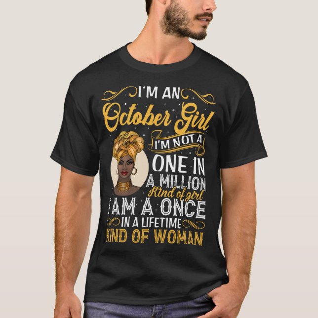 Camiseta Orgulhosa Rainha Negra Outubro Eu não sou um em Mi (Frente)