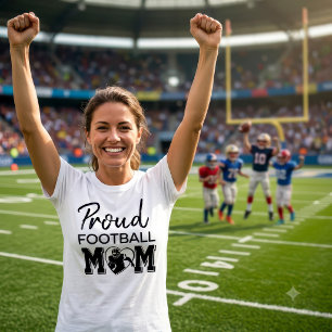Camiseta Orgulhosa Roupa de Dia de Jogo do Time para Mãe de