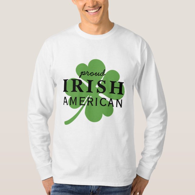 Camiseta Orgulhosa Rua Irlandesa Americana. Dia de Patrick (Frente)