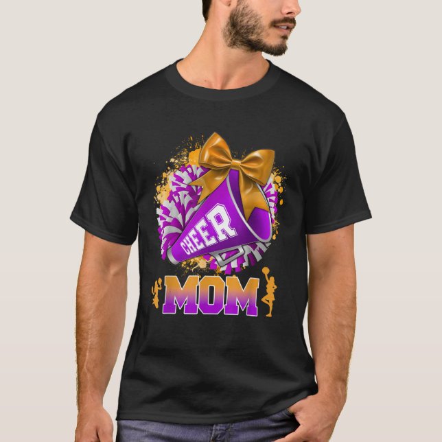 Camiseta Orgulhosa Saúde Mãe Roxo Pom Pom Megaphone Coque (Frente)
